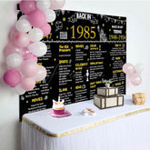 Aperturee - Aperturee Vintage Black Gold Poster 40th Birthday Backdrop